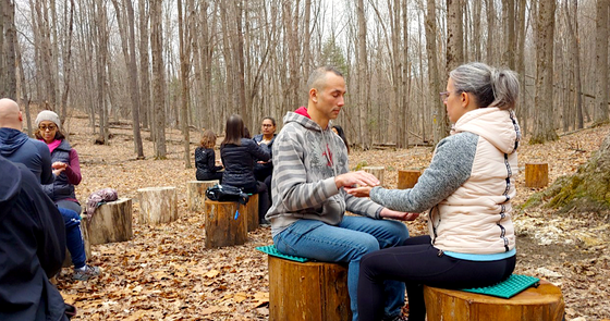 Relationship Healing session in the woods near Honor's Haven