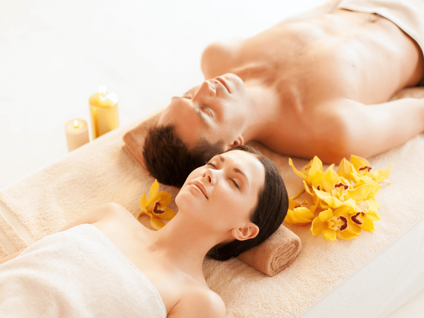 couple in the spa 