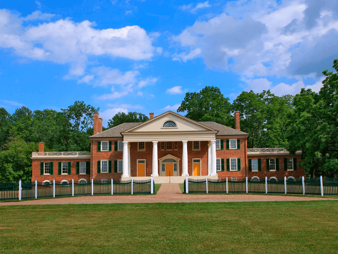 Exterior view of James Madison's Montpelier near Inn at Willow Grove