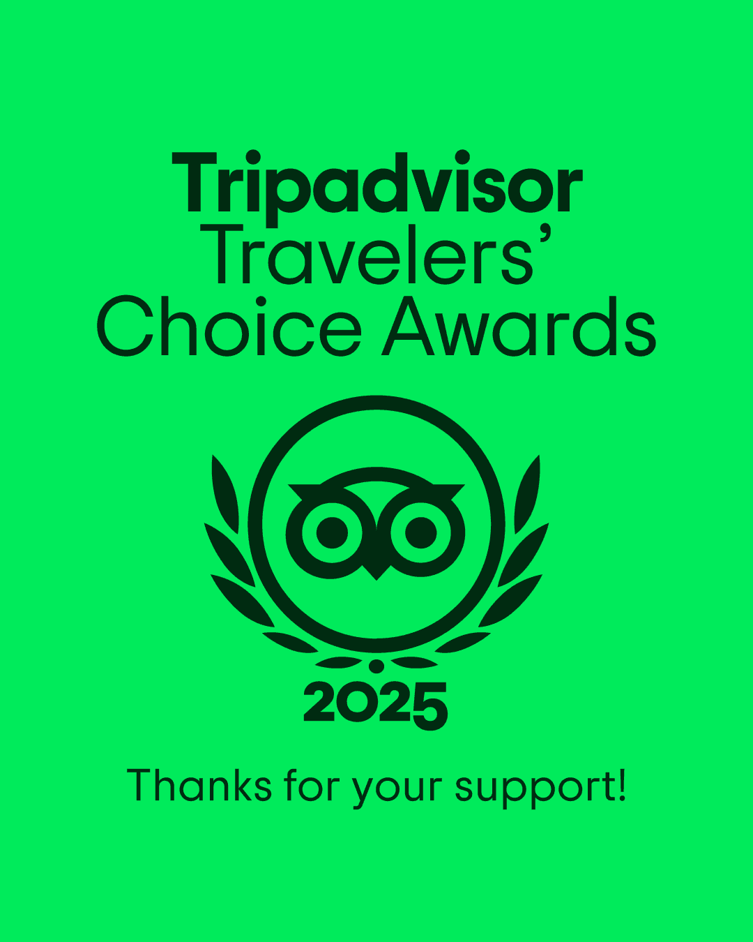 Trip Advisor 2025 Choice Awards