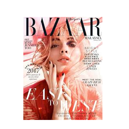 A magazine cover of Bazaar at Rome Luxury Suites