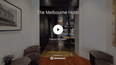 Screencap of a dining area with Explore 3D space at Melbourne Hotel Perth