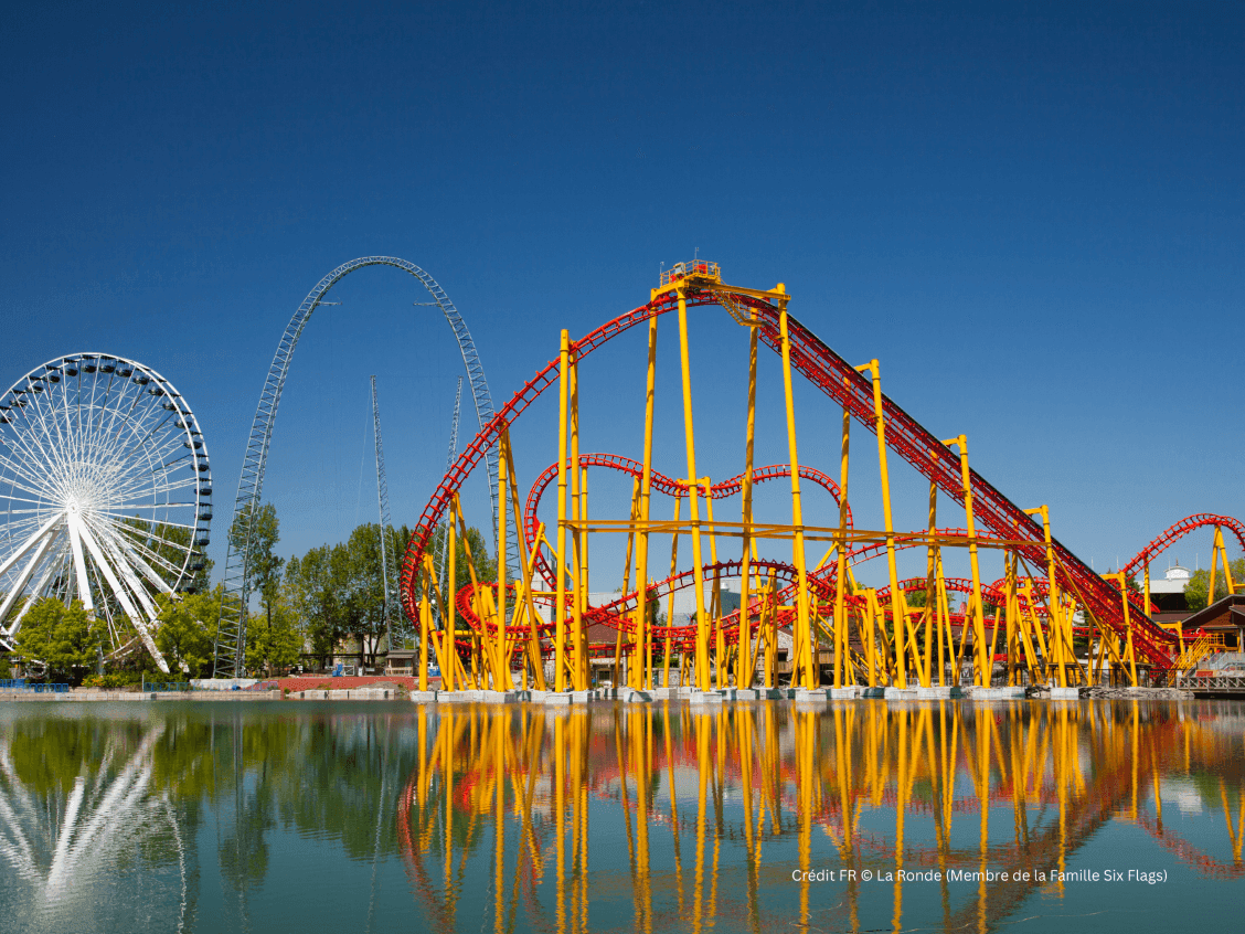 Grande roue et montagnes russes à La Ronde Six Flags