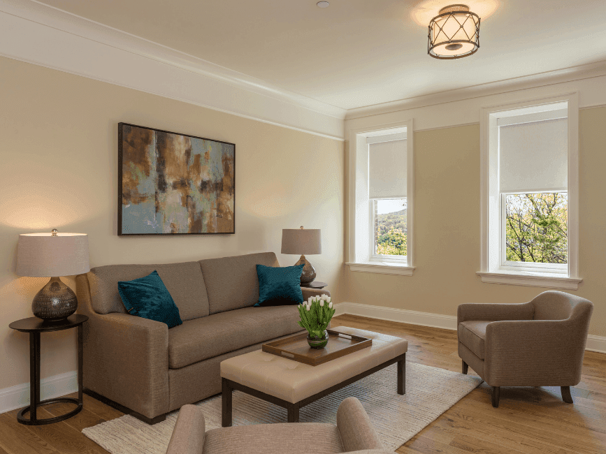 Living room of the Abbey Garden View Suite at The Abbey Inn & Spa