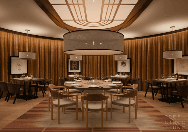 Overlook of the restaurant at the Almanac X Prague Hotel