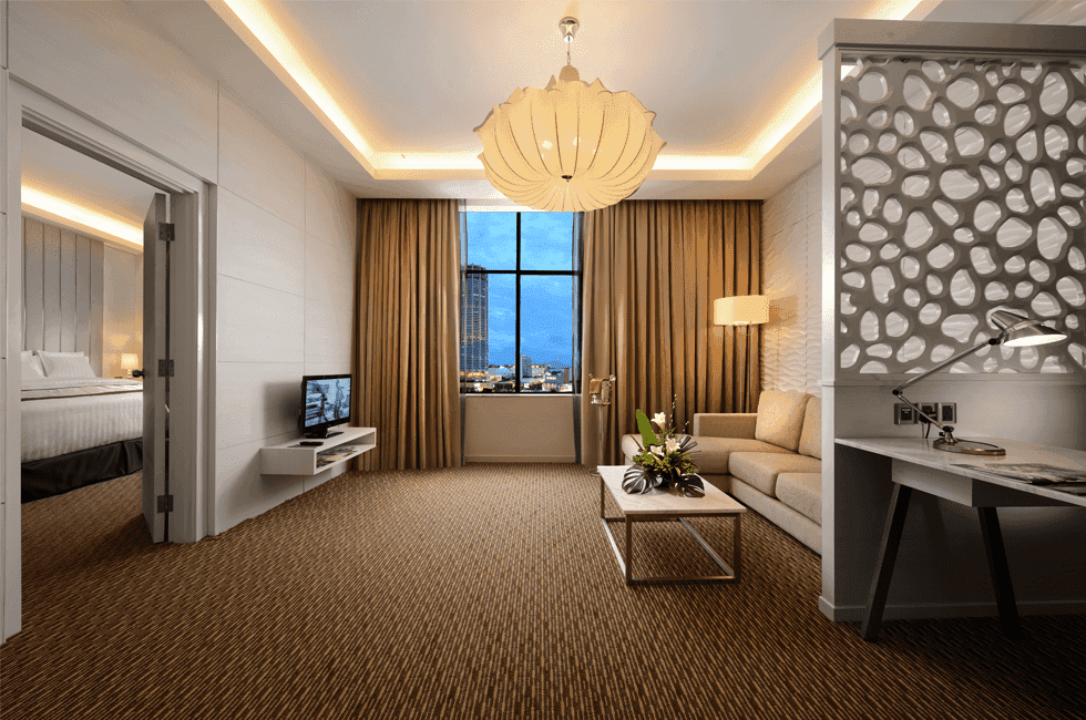 Separated living & bedroom in Executive Suite at Sunway Hotel Georgetown