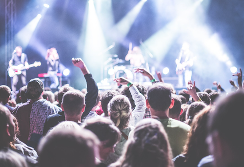Crowded people in a music show near Richmond Hill Hotel