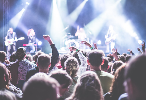 Crowded people in a music show  near Richmond Hill Hotel