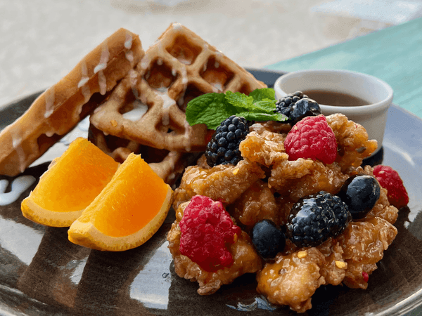 Waffle meal in Calabash Beach Bistro at Bougainvillea Barbados