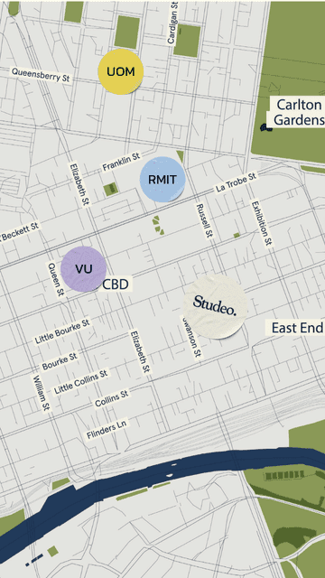 Studeo Melbourne - Student Accommodation Map