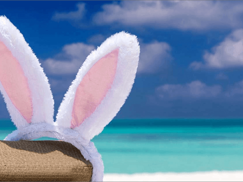 A bunny ears headband on the beach at The Signature Collection