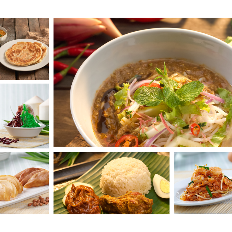 Collage of Penang Street food dishes at York Hotel Singapore