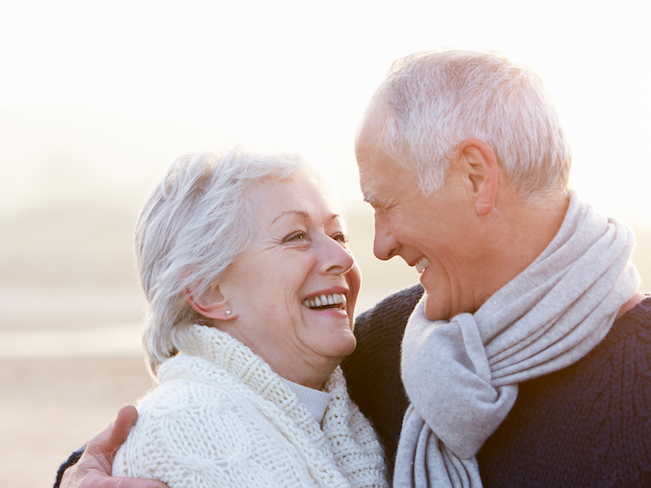 Mature couple smiling together at Beauport Hotel Gloucester