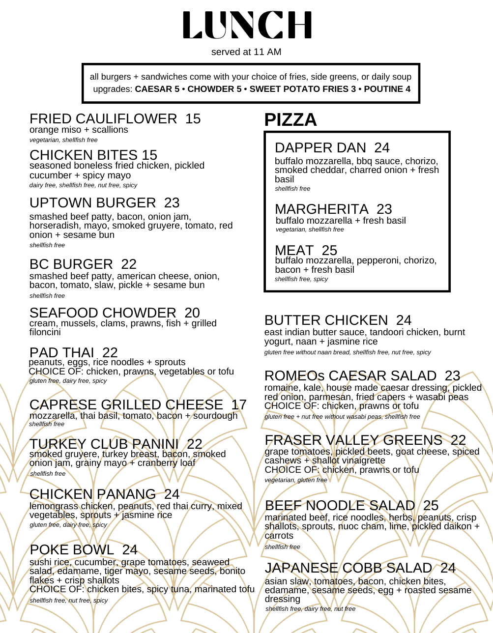 Romeos menu deals