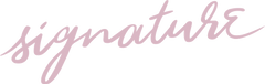 signature logo  in pink