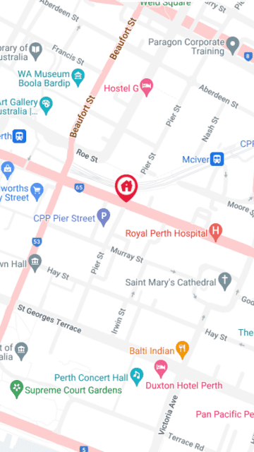 UniLodge Perth Central Map