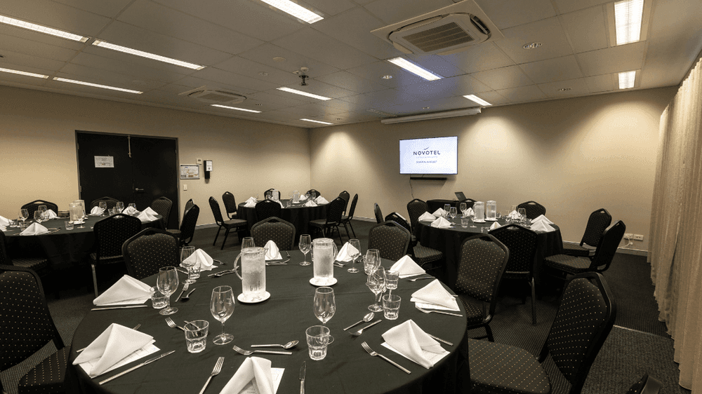 Banquet set-up in Carpentaria Room at Novotel Darwin Airport