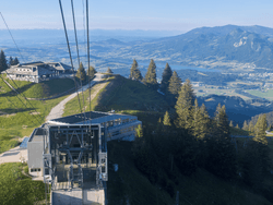Moleson cable car station on a mountain peak with stunning alpine views near Hotel des Innovations