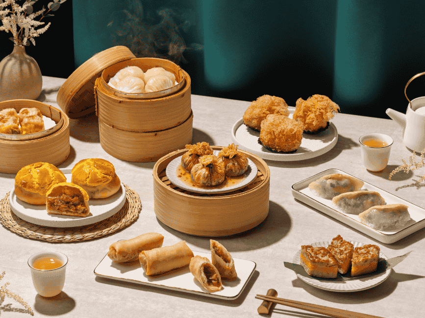 Tarts, pastries, and cake served in Wah Lok Cantonese Restaurant at Carlton Hotel Singapore