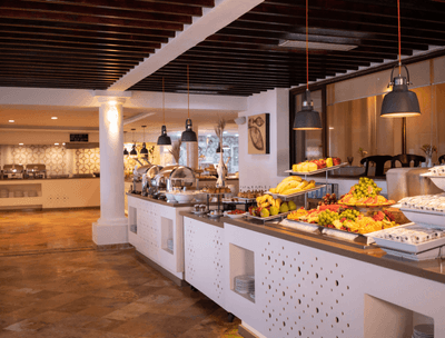 Frutas y Flores Restaurant with buffet setup at Buenaventura Grand Hotel and Spa