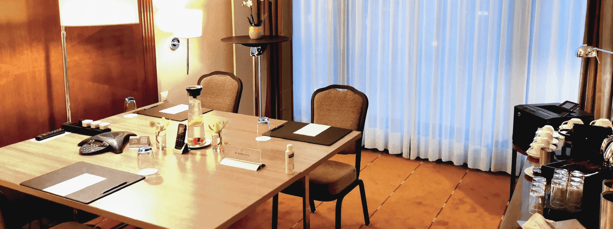 Interior of the office room at Warwick Geneva