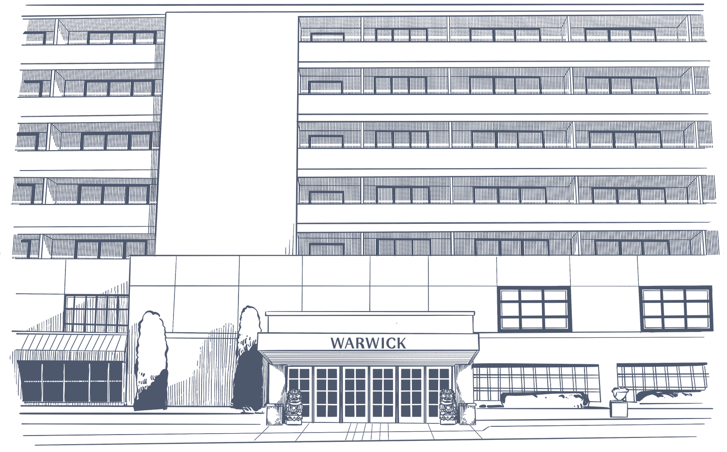 Vector illustration of Warwick Entrance used at Warwick Denver