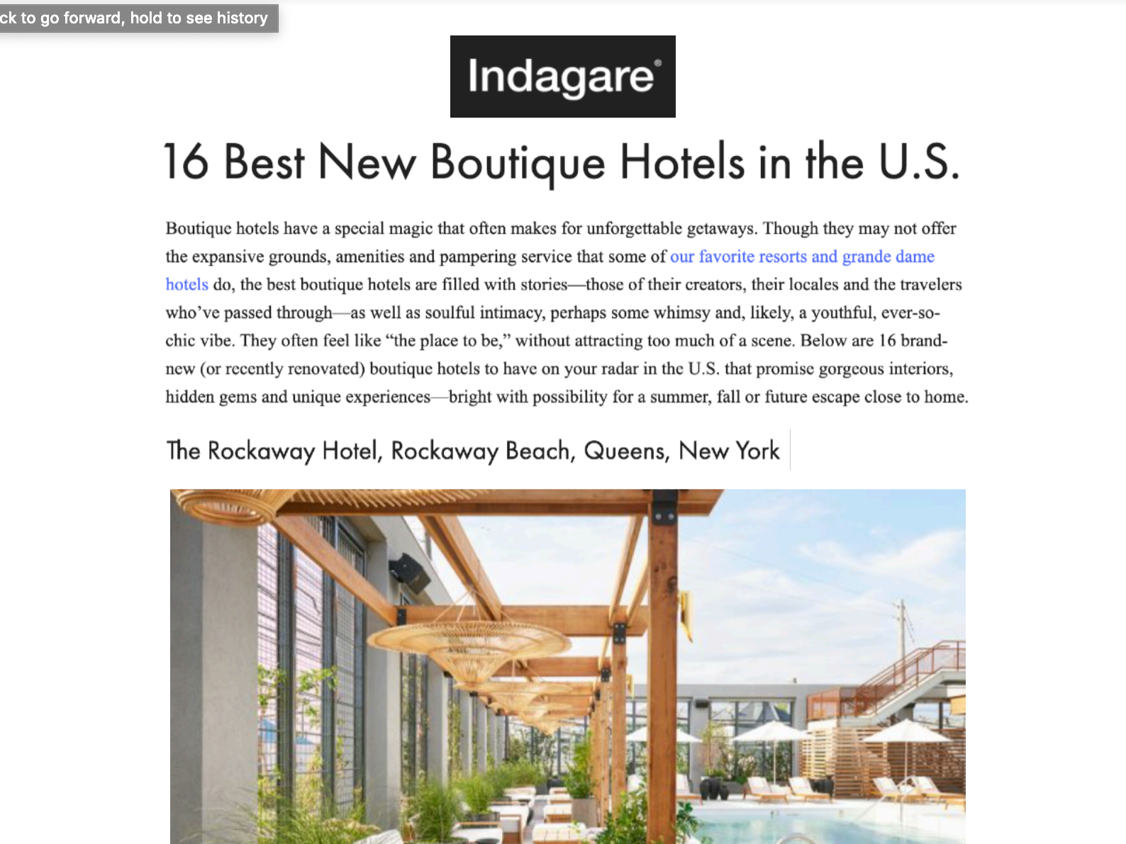 16 Best New Boutique Hotels in the U.S. The Rockaway Hotel