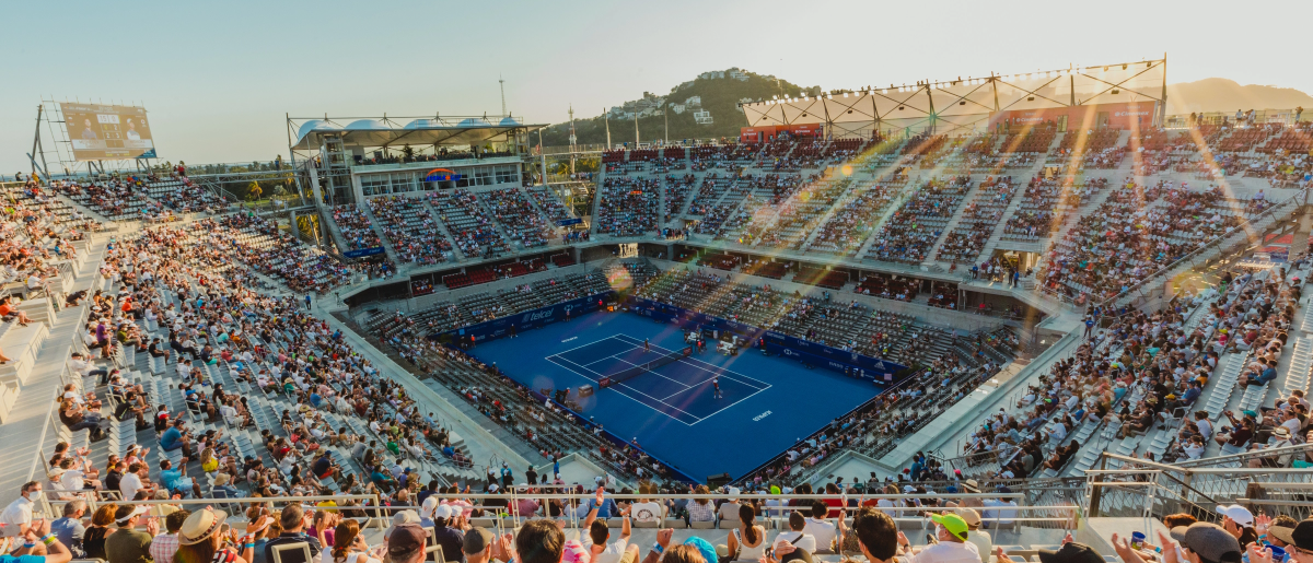 Aerial view of Arena GNP Seguros near Mundo Imperial