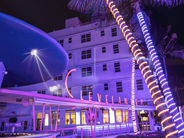 Side view of Clevelander South Beach Hotel