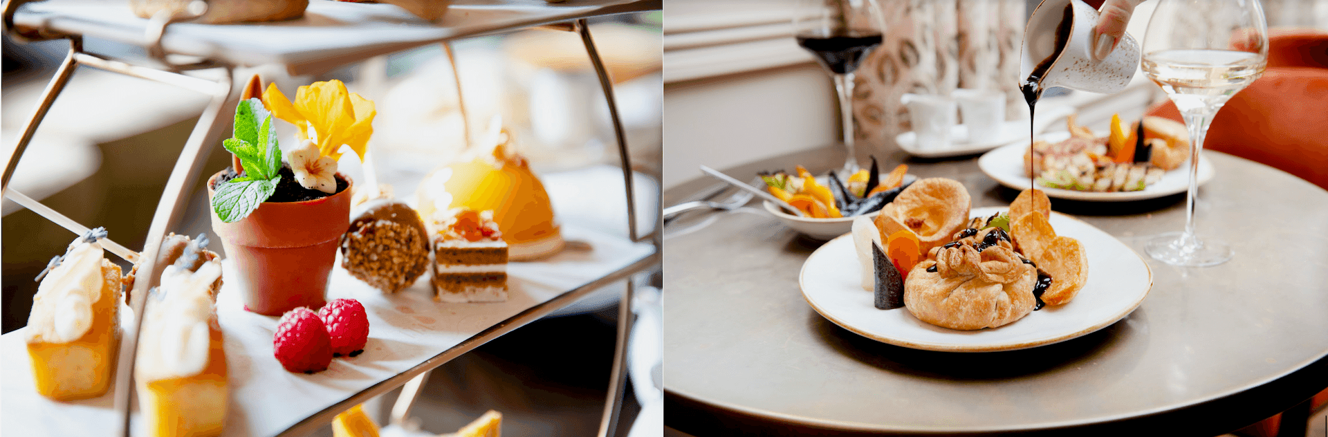 Closeup of fine foods served at Richmond Hill Hotel