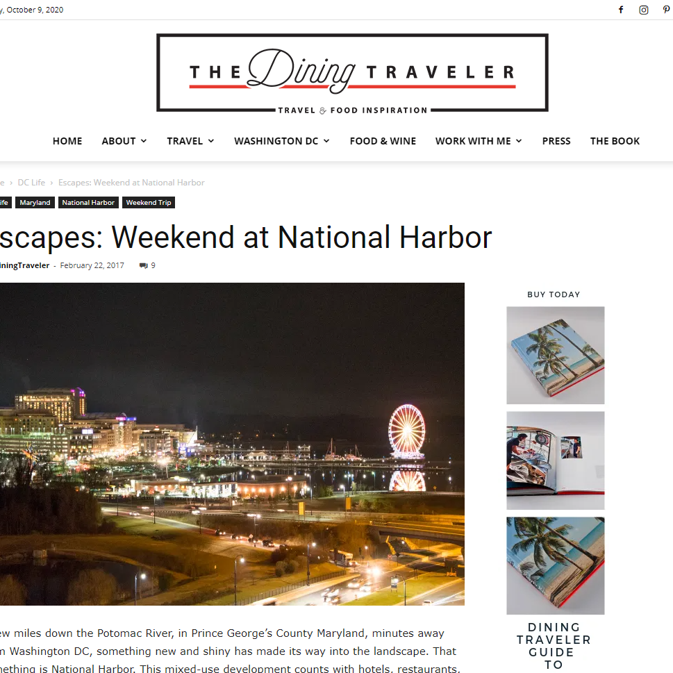 News article of The Dining Traveler at Harborside Hotel