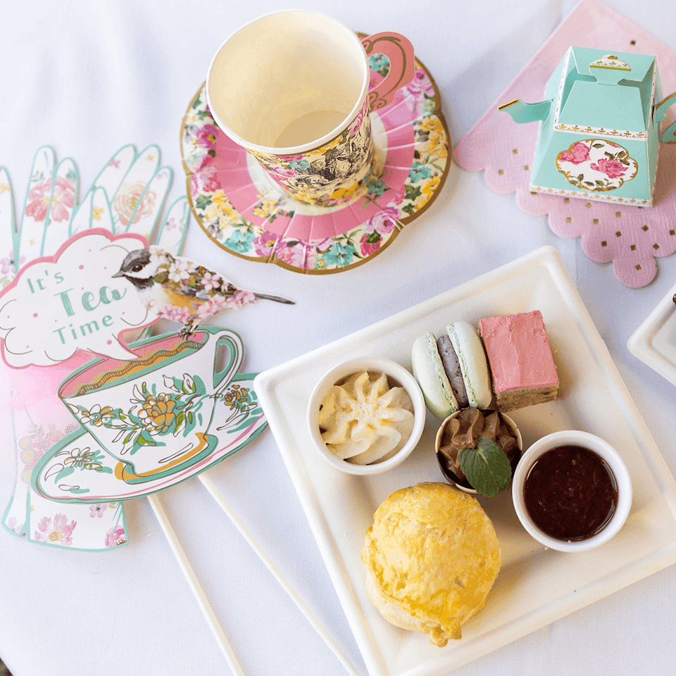 Pastries & cakes served on a plate in Pendray Tea House at Pendray Inn & Tea House