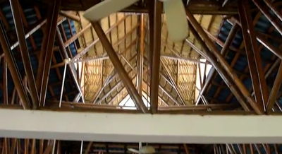 Interior of roof in Canal Buffet at Playa Blanca Beach Resort