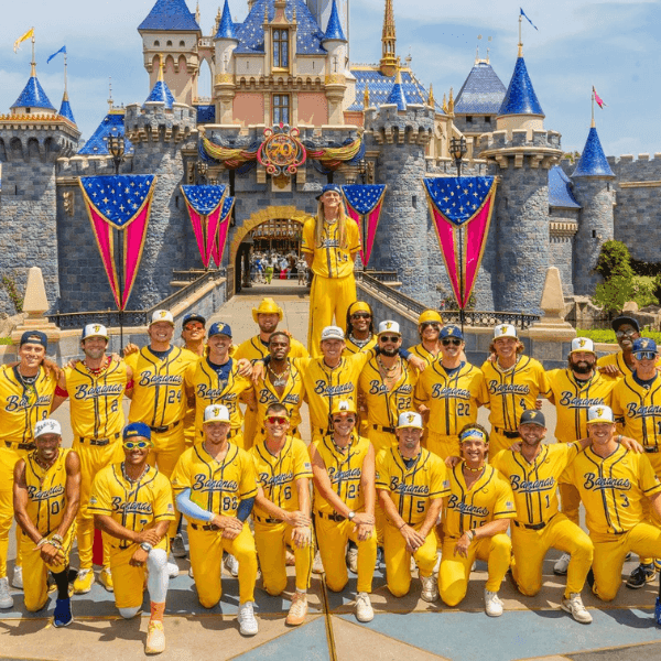 Savanah Banana team in front of Disneyland castle 