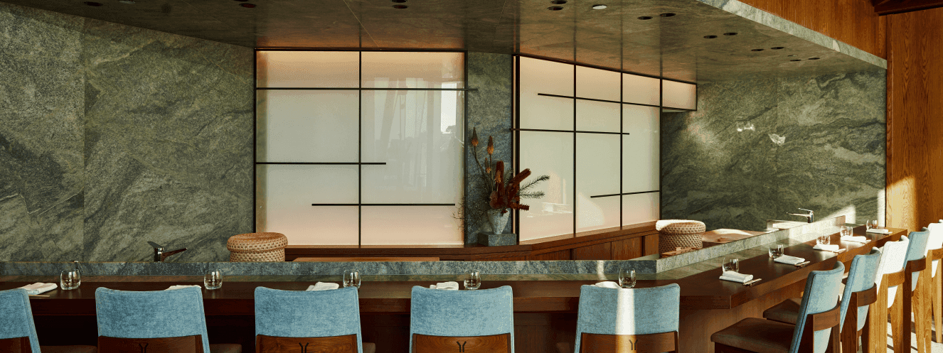 Interior of Yoshii’s Omakase restaurant at Crown Towers Sydney