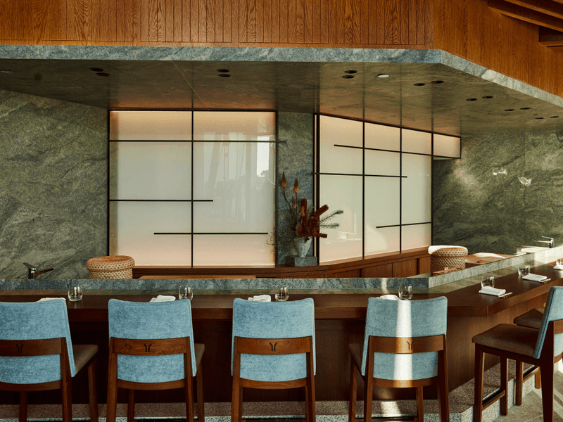 Interior of Yoshii’s Omakase restaurant at Crown Towers Sydney
