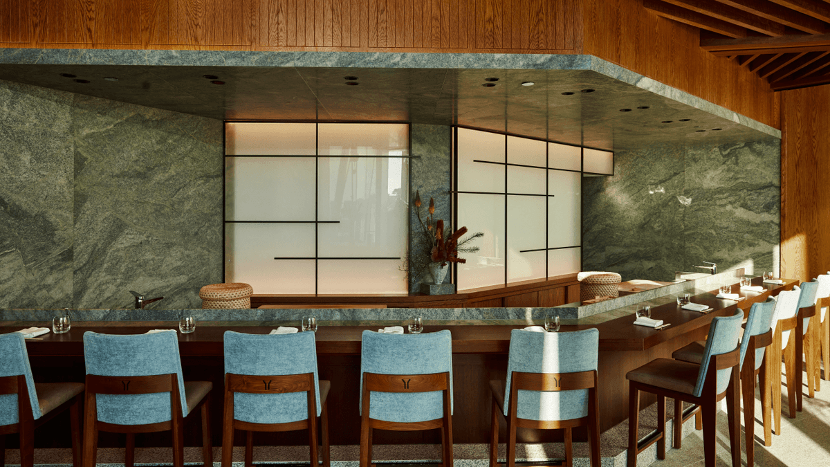Interior of Yoshii’s Omakase restaurant at Crown Towers Sydney