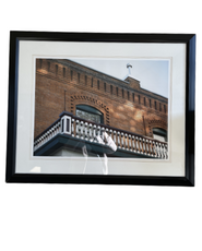 Wall art of a building at Hotel 43
