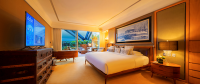 Interior of a room with a king bed & Tv at Hotel Eclat Beijing