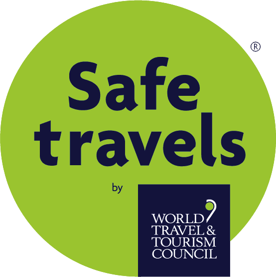 Logo of Safe Travels used at Hideaway Rio Celeste
