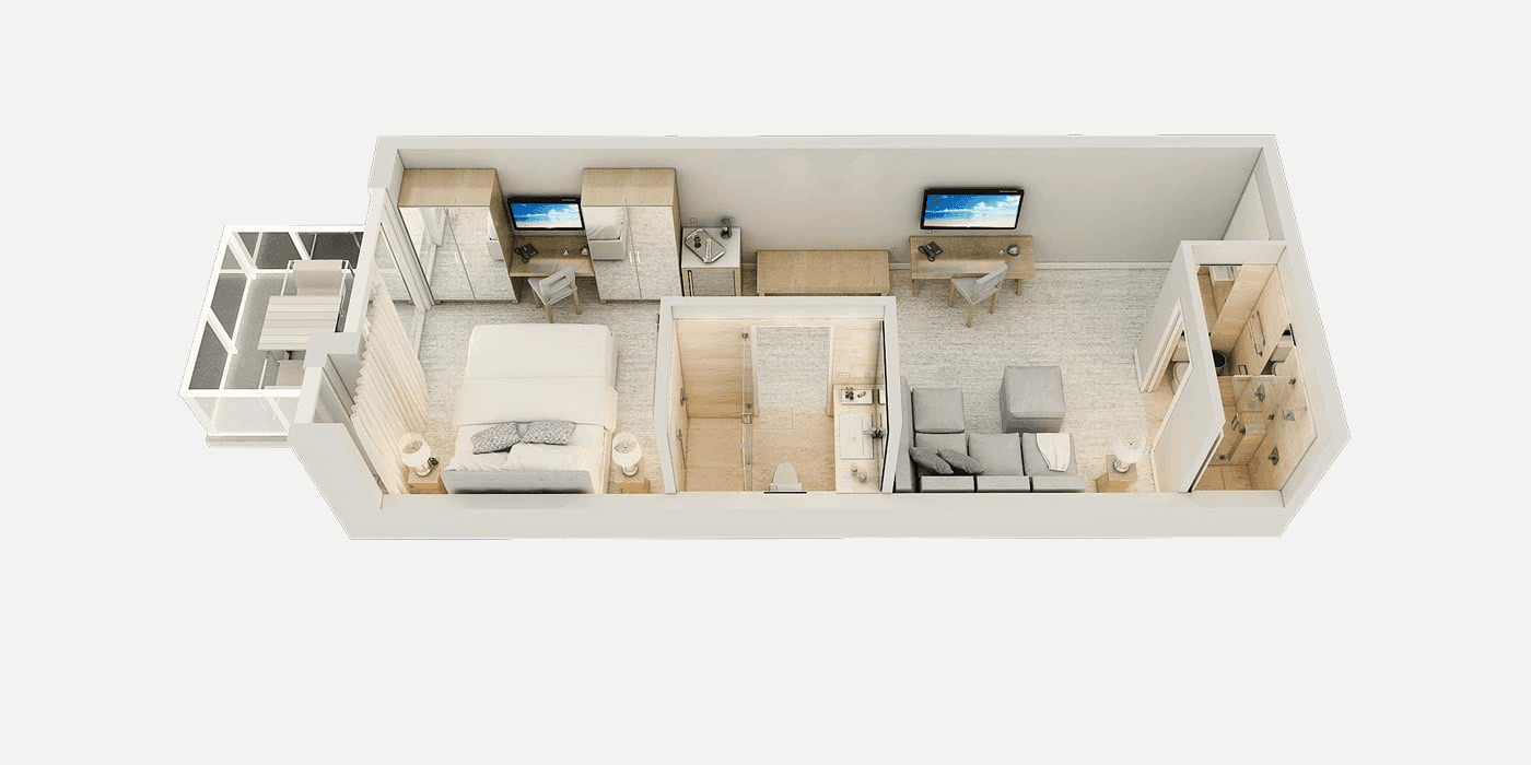Floorplan of King Sunset View Suites