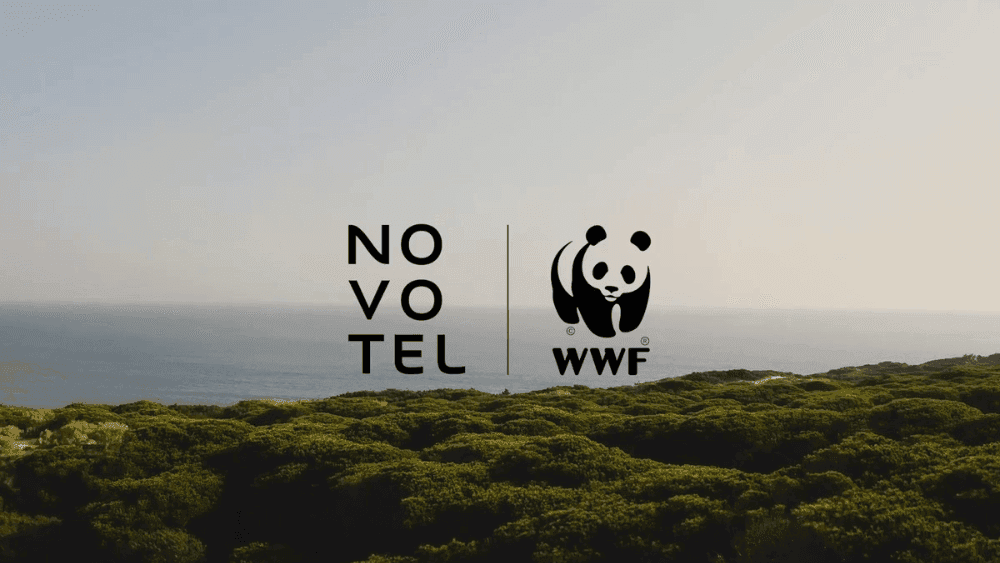 Flyer displaying Novotel and WWF logos used at Novotel Sydney International Airport