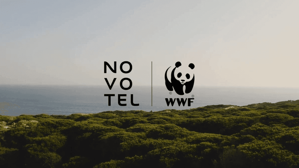 Flyer displaying Novotel and WWF logos used at Novotel Sydney International Airport