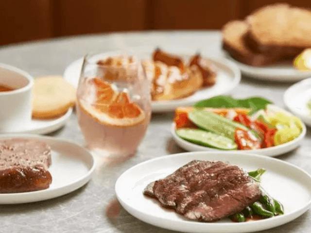 Modern Australian dishes served on a table in Farmer's Daughters at Brady Hotels Jones Lane