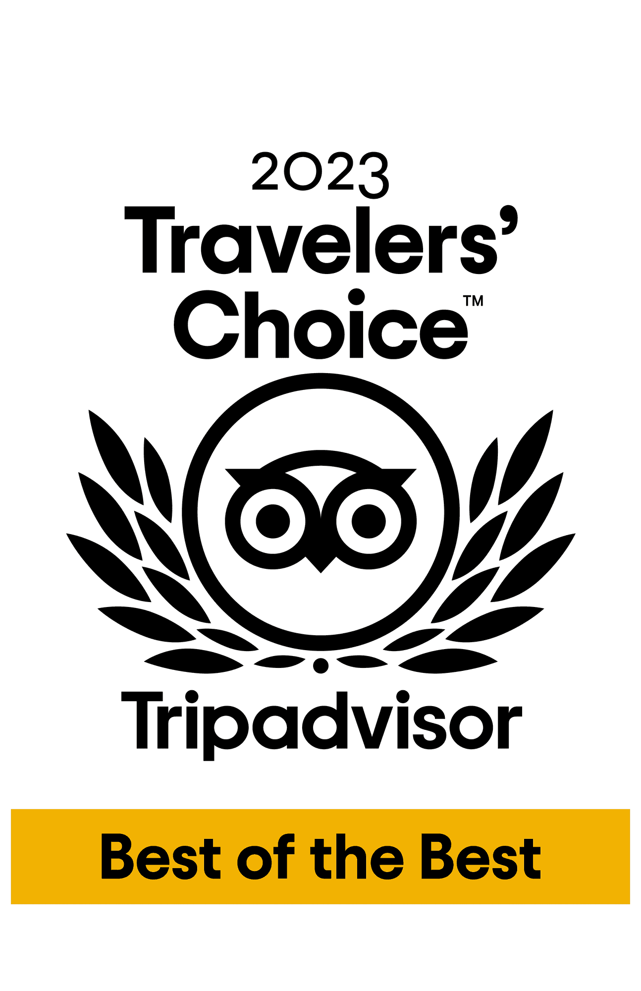 Logo of 2023 Travelers Choice used at Hideaway Rio Celeste