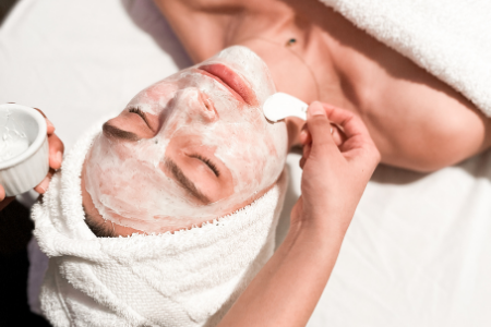 Lady receiving a facial treatment, in a Spa at Hotel Eldorado