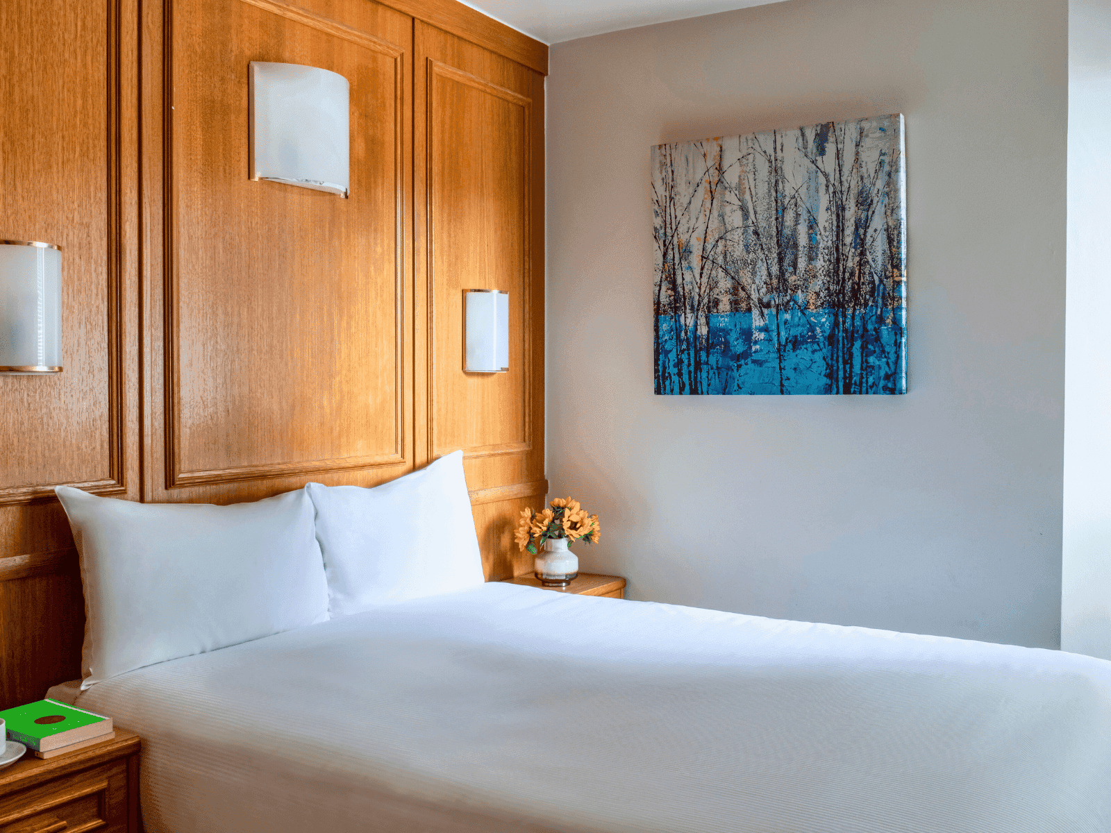Double bed with side tables in St Giles London hotel classic room