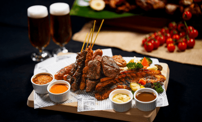 Grill platter promo at Ellenborough Market Café, riverside alfresco, and Blue Potato poolside dining, Paradox Singapore