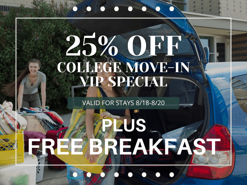 photo of student and parent loading vehicle for college drop off