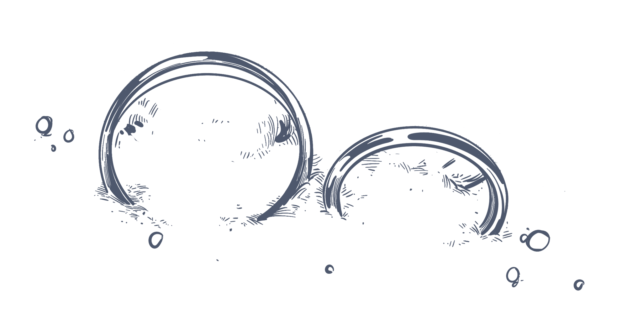 Two soap bubbles and smaller bubbles on a black background at Warwick Le Lagon - Vanuatu Port Vila.